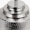 Zuri Shiny Silver Metal Pot Table Lamp Base with Henry 35cm Taupe Handloom Cylinder Lampshade