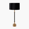 Antoine Black Croc and Antique Brass Tall Metal Table Lamp Base