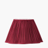Antoine Black Croc and Antique Brass Metal Table Lamp Base with Malia 35cm Mulberry Red Mushroom Pleat Scalloped Tapered Lamp Shade