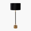 Antoine Black Croc and Antique Brass Metal Table Lamp Base