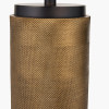 Disc - Aurelio Brass and Black Metal Textured Table Lamp Base with Stellan 35cm Black Slubbed  Silk Mix Gold Lined Cylinder Lampshade