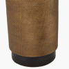Disc - Aurelio Brass and Black Metal Textured Table Lamp Base with Stellan 35cm Black Slubbed  Silk Mix Gold Lined Cylinder Lampshade