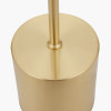 Bella White Ribbed Glass & Gold Metal Squoval Table Lamp