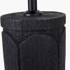 Aurelia Embossed Black Wood Tall Table Lamp Base with Edward 35cm Pistachio Green Linen Cylinder Lampshade