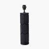 Aurelia Embossed Black Wood Tall Table Lamp Base