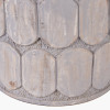 Cezara Embossed Grey Wood Wide Table Lamp Base with Edward 35cm Natural Linen Cylinder Lampshade