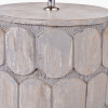 Cezara Embossed Grey Wood Wide Table Lamp Base