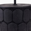 Cezara Embossed Black Wood Wide Table Lamp Base