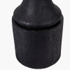 Marin Black Wood Tall Neck Table Lamp Base with Edward 40cm Natural Linen Cylinder Lampshade