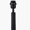 Marin Black Wood Tall Neck Table Lamp Base with Vienna 40cm Black Chevron Mushroom Pleat Lampshade