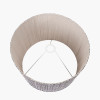 Marin Black Wood Tall Neck Table Lamp Base with Vienna 40cm Blue Chevron Mushroom Pleat Lampshade