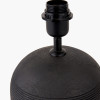 Nelu Black Engraved Wood Dome Table Lamp Base