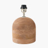 Nelu Natural Engraved Wood Dome Table Lamp Base with Rouen 35cm White Boucle Cylinder Lampshade