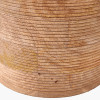 Nelu Natural Engraved Wood Dome Table Lamp Base with Rouen 35cm White Boucle Cylinder Lampshade