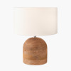 Nelu Natural Engraved Wood Dome Table Lamp Base