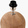 Nelu Natural Engraved Wood Dome Table Lamp Base