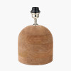 Nelu Natural Engraved Wood Dome Table Lamp Base