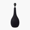 Ioan Black Engraved Wood Bottle Table Lamp Base