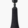 Ioan Black Engraved Wood Bottle Table Lamp Base