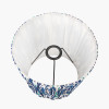 Toma Oiled Wood Tall Neck Table Lamp Base with Izara 35cm Ocean Blue Ikat Patterned Mushroom Pleat Tapered Lampshade