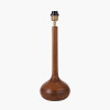 Toma Oiled Wood Tall Neck Table Lamp Base with Izara 35cm Racing Green Ikat Patterned Mushroom Pleat Tapered Lampshade