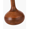Toma Oiled Wood Tall Neck Table Lamp Base with Izara 35cm Racing Green Ikat Patterned Mushroom Pleat Tapered Lampshade