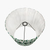 Toma Oiled Wood Tall Neck Table Lamp Base with Izara 35cm Racing Green Ikat Patterned Mushroom Pleat Tapered Lampshade