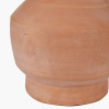 Inna Natural Urn Terracotta Table Lamp Base with Lino 35cm White Self Lined Linen Cylinder Lampshade