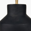 Inna Black Urn Terracotta Table Lamp Base with Henry 35cm White Handloom Cylinder Lampshade