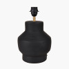 Inna Black Urn Terracotta Table Lamp Base with Tabitha 35cm Cream Jute Scalloped Edge Tapered Lamp Shade with Contrast Binding