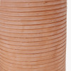 Sierra Natural Tall Ribbed Terracotta Table Lamp Base with Tabitha 35cm Cream Jute Scalloped Edge Tapered Lamp Shade with Contrast Binding