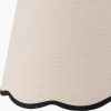 Sierra Natural Tall Ribbed Terracotta Table Lamp Base with Tabitha 35cm Cream Jute Scalloped Edge Tapered Lamp Shade with Contrast Binding