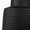Sierra Black Tall Ribbed Terracotta Table Lamp Base with Henry 35cm White Handloom Cylinder Lampshade