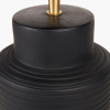 Sierra Black Tall Ribbed Terracotta Table Lamp Base with Tabitha 35cm Cream Jute Scalloped Edge Tapered Lamp Shade with Contrast Binding