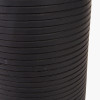 Sierra Black Tall Ribbed Terracotta Table Lamp Base with Lino 35cm Black Self Lined Linen Cylinder Lampshade
