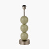 Sofia Sage and Silver Enamel 3 Ball Table Lamp Base with Harry 35cm Black Cotton Mix Cylinder Lampshade