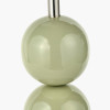 Sofia Sage and Silver Enamel 3 Ball Table Lamp Base with Harry 35cm Black Cotton Mix Cylinder Lampshade