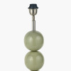 Sofia Sage and Silver Enamel 3 Ball Table Lamp Base with Harry 35cm Sage Cotton Mix Cylinder Lampshade