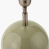 Sofia Sage and Silver Enamel Table Lamp Base with Harry 35cm Steel Grey Cotton Mix Cylinder Lampshade