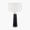 Laurence Black Croc Leather and Silver Table Lamp Base
