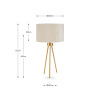 Houston Brushed Brass Metal Tripod Table Lamp