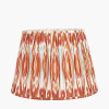 Canterbury Antique Silver Metal Floor Lamp Base with Izara 45cm Cinnamon Ikat Patterned Mushroom Pleat Tapered Lampshade