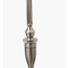 Canterbury Antique Silver Metal Floor Lamp Base with Izara 45cm Lilac Ikat Patterned Mushroom Pleat Tapered Lampshade