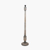 Captiva Grey Wash Mango Wood Floor Lamp Base with Thiago 45cm Cinnamon Stripe Mushroom Pleat Tapered Lampshade