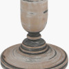 Captiva Grey Wash Mango Wood Floor Lamp Base with Thiago 45cm Cinnamon Stripe Mushroom Pleat Tapered Lampshade