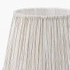 Captiva Grey Wash Mango Wood Floor Lamp Base with Thiago 45cm Natural Stripe Mushroom Pleat Tapered Lampshade