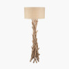 Derna Drift Wood Floor Lamp with Natural Jute Shade