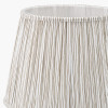 Captiva Antique Black Mango Wood Floor Lamp Base with Thiago 45cm Natural Stripe Mushroom Pleat Tapered Lampshade