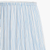 Captiva Antique Black Mango Wood Floor Lamp Base with Thiago 45cm Ocean Blue Stripe Mushroom Pleat Tapered Lampshade