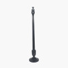 Captiva Antique Black Mango Wood Floor Lamp Base with Lino 45cm White Self Lined Linen Cylinder Lampshade